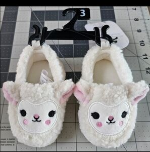 Wonder Nation White Lamb Slippers for Kids
